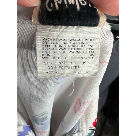 button down shirt 1960’s floral white purple red short sleeve - Picture 14 of 14